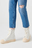WILMA Slouchy Fit Kesik Detaylı Orta İndigo Kadın Jean Pantolon