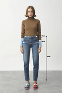 YOLANDA Mom Fit Orta İndigo Kadın Jean Pantalon